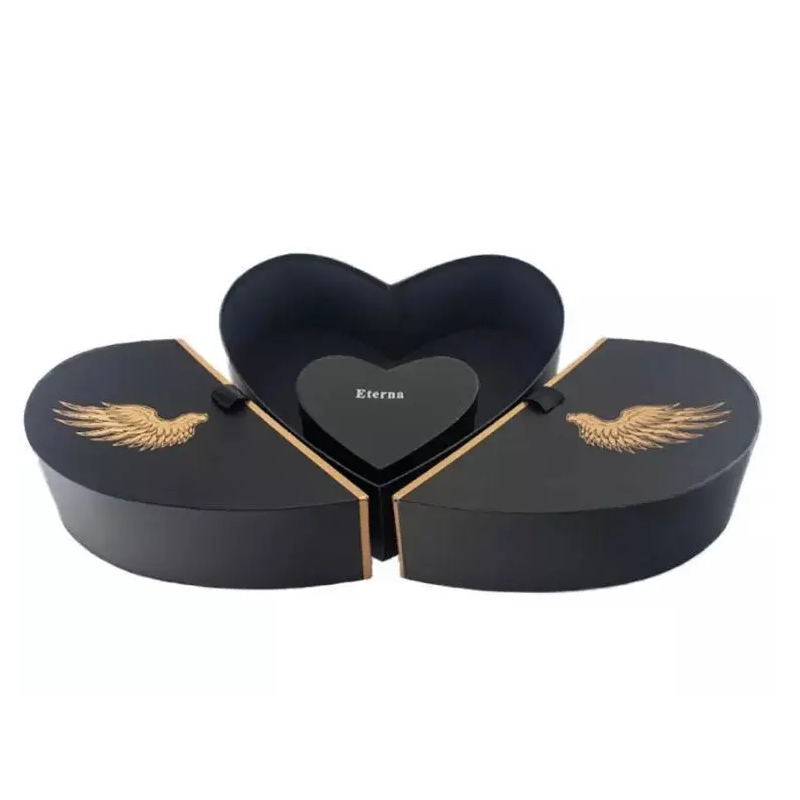 Black Color Ribbon Tie Heart Shaped Box